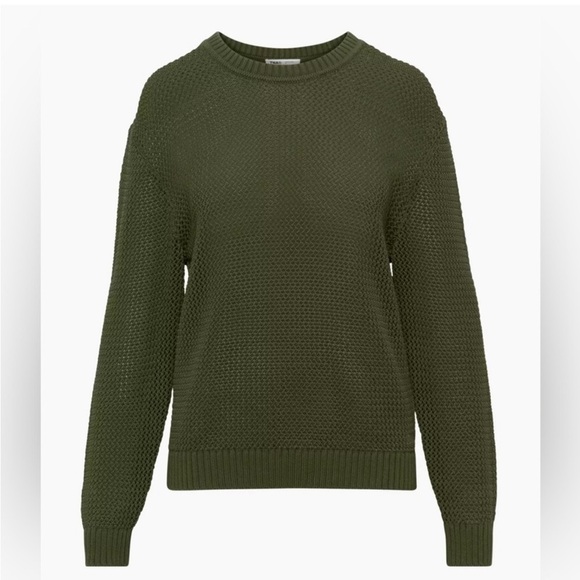 Aritzia TNA Alameda Crochet Crewneck Sweater // Fatigue - Picture 2 of 9